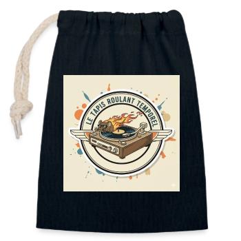 Die Zeit-Tretmühle: Hamster-DJ - Verschließbarer Geschenkbeutel aus Baumwolle (14x20cm) - Navy - Vorne