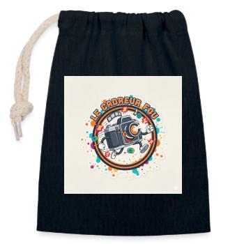 Le Cadreur Fou Caméra Rieuse - Sac cadeau en coton avec cordon (14 x 20 cm) - bleu marine - Devant