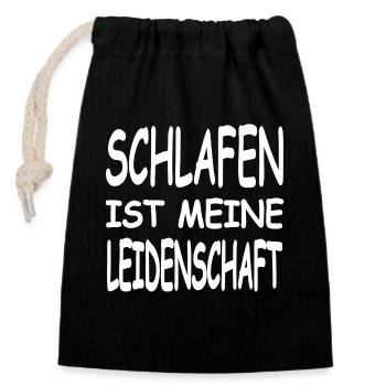 Schlafen - Verschließbarer Geschenkbeutel aus Baumwolle (14x20cm) - Schwarz - Vorne