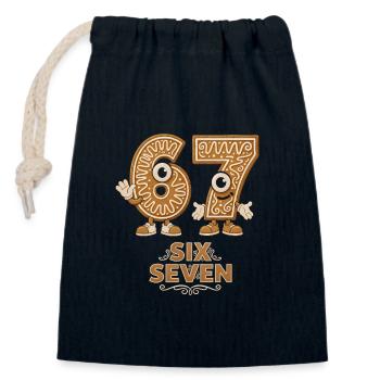 Drôle 6 7 Noël Meme Père Noël disant chemise - Sac cadeau en coton avec cordon (14 x 20 cm) - bleu marine - Devant