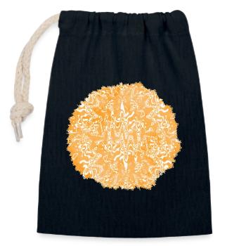 Orange tie-dye circle pattern - Closable cotton gift bag (14x20cm) - navy - Front