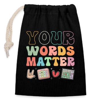 Special Needs School Teacher Special Education Pedagogue - Closable cotton gift bag (14x20cm) - black - Front