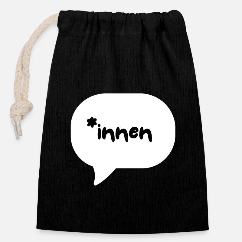 *inside - Closable cotton gift bag (14x20cm) - black