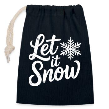 Let It Snow Christmas Snowflake - Closable cotton gift bag (14x20cm) - navy - Front