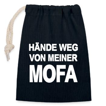 Moped - Closable cotton gift bag (14x20cm) - navy - Front