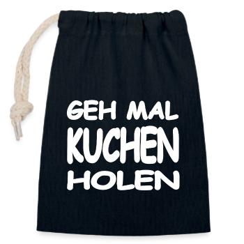 Kuchen - Verschließbarer Geschenkbeutel aus Baumwolle (14x20cm) - Navy - Vorne