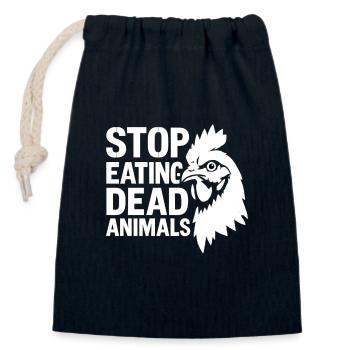 Arrêtez de manger des animaux morts - Sac cadeau en coton avec cordon (14 x 20 cm) - bleu marine - Devant