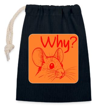 Why Mouse Irritation - Closable cotton gift bag (14x20cm) - navy - Front