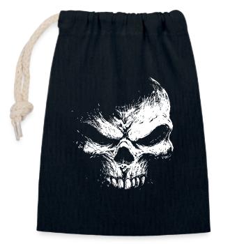 Evil Skull – Dark Grinning Beast - Verschließbarer Geschenkbeutel aus Baumwolle (14x20cm) - Navy - Vorne