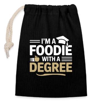 Diététicien diplômé en nutrition - Sac cadeau en coton avec cordon (14 x 20 cm) - noir - Devant