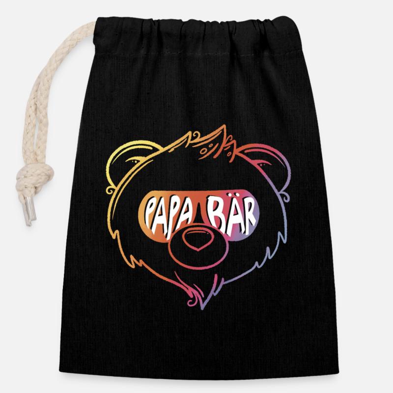 Bears Dad - Closable cotton gift bag (14x20cm) - black
