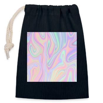 Iridescent Abstract Liquid Pastel Pattern - Closable cotton gift bag (14x20cm) - navy - Front