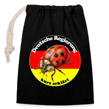 German politics and government briefly explained - Closable cotton gift bag (14x20cm) - black - Front