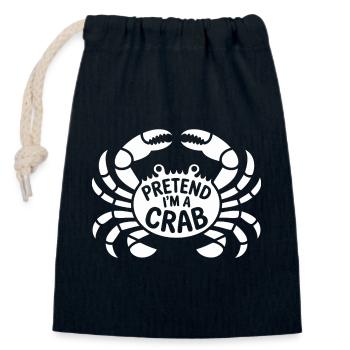 Fais comme si j’étais un dessin animé de crabe - Sac cadeau en coton avec cordon (14 x 20 cm) - bleu marine - Devant