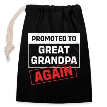 Grandpa Grandpa Grandchild Grandpa - Closable cotton gift bag (14x20cm) - black - Front