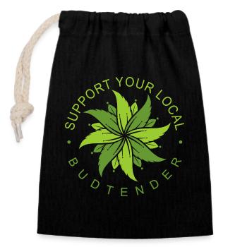 Funny Stoner Outfits - Closable cotton gift bag (14x20cm) - black - Front