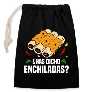 Costume mexicain de cuisine mexicaine enchilada - Sac cadeau en coton avec cordon (14 x 20 cm) - noir - Devant
