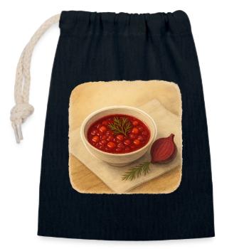 Rote Beete Suppe  - Verschließbarer Geschenkbeutel aus Baumwolle (14x20cm) - Navy - Vorne