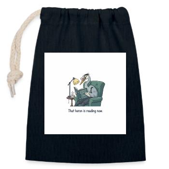 Quantenvogel-Lesen im Sessel - Verschließbarer Geschenkbeutel aus Baumwolle (14x20cm) - Navy - Vorne