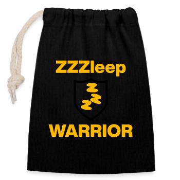 1a ZZZleep Warrior, fighter for good sleep - Closable cotton gift bag (14x20cm) - black - Front