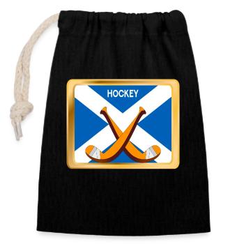 Schottisches Eishockey - Verschließbarer Geschenkbeutel aus Baumwolle (14x20cm) - Schwarz - Vorne