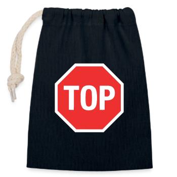 Nach oben! (Stopp) - Verschließbarer Geschenkbeutel aus Baumwolle (14x20cm) - Navy - Vorne