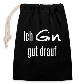 I'm in a good mood - Closable cotton gift bag (14x20cm) - black - Front
