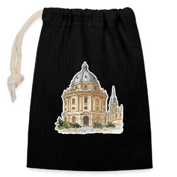 Oxford Radcliffe Camera University Stadtaufkleber - Verschließbarer Geschenkbeutel aus Baumwolle (14x20cm) - Schwarz - Vorne
