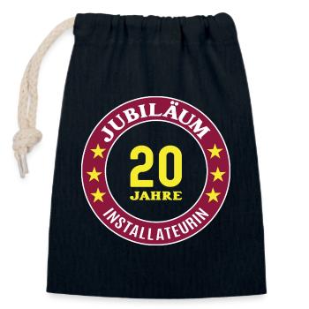 20e anniversaire du plombier 20e anniversaire - Sac cadeau en coton avec cordon (14 x 20 cm) - bleu marine - Devant