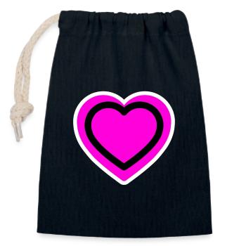 Love - Closable cotton gift bag (14x20cm) - navy - Front