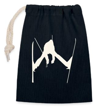 Freestyle Ski Sprung Silhouette - Verschließbarer Geschenkbeutel aus Baumwolle (14x20cm) - Navy - Vorne