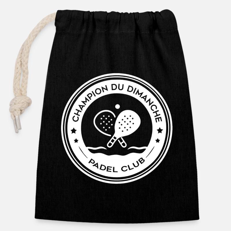 Sunday Champion Padel Badge - Closable cotton gift bag (14x20cm) - black