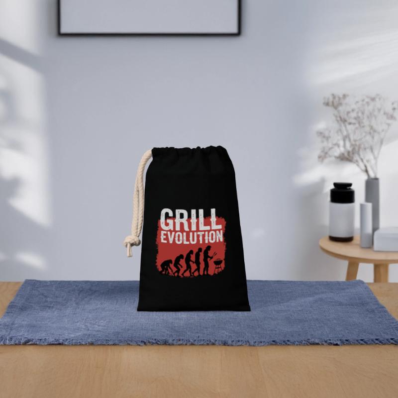 Grill Evolution Funny Grill Master Saying Closable cotton gift bag (14x20cm)