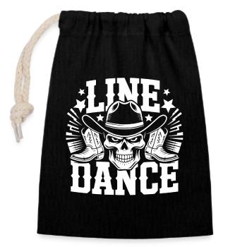 Line Dance Skull Western - Closable cotton gift bag (14x20cm) - black - Front