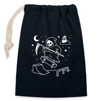 Grim Reaper Skate Nacht - Verschließbarer Geschenkbeutel aus Baumwolle (14x20cm) - Navy - Vorne