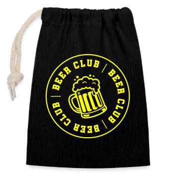 Beer Club Club Booze - Closable cotton gift bag (14x20cm) - black - Front