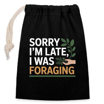 Certified Clinical Forager Botanical Expert Gear  - Closable cotton gift bag (14x20cm) - black - Front