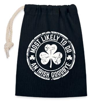 Le trèfle le plus probable pour faire un trèfle d’adieu irlandais - Sac cadeau en coton avec cordon (14 x 20 cm) - bleu marine - Devant