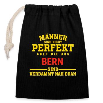 Bern Männer Nah Dran T-Shirt - Verschließbarer Geschenkbeutel aus Baumwolle (14x20cm) - Schwarz - Vorne