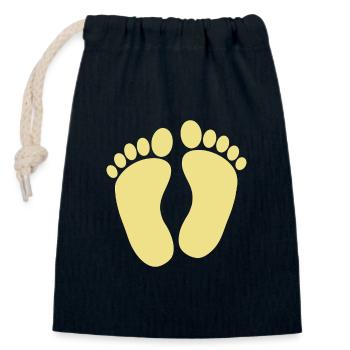 Baby feet - Closable cotton gift bag (14x20cm) - navy - Front