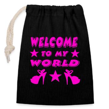High Heels - Closable cotton gift bag (14x20cm) - black - Front