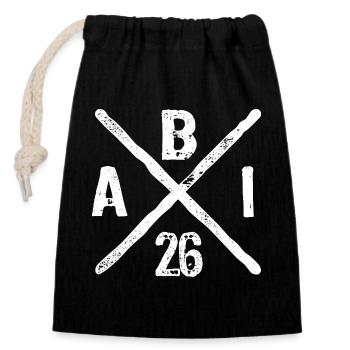 ABI 26 - Abitur - Gift - Contrast Design - Closable cotton gift bag (14x20cm) - black - Front