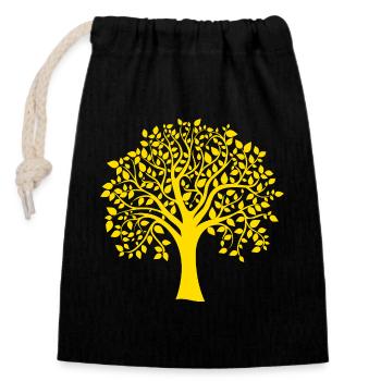 Icon Orange Jumbo Tree Print Silhouette - Closable cotton gift bag (14x20cm) - black - Front