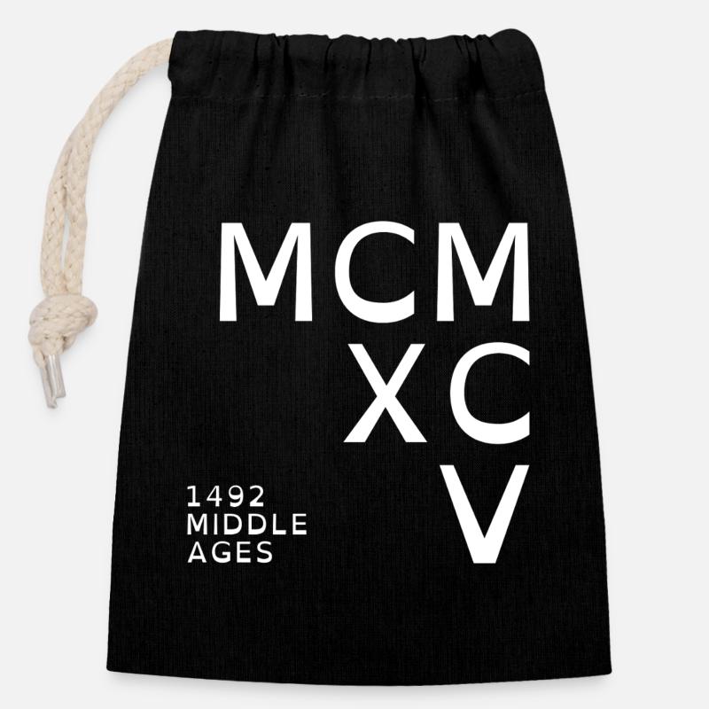 1995_COMPANY_white - Closable cotton gift bag (14x20cm) - black