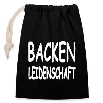 Bake - Closable cotton gift bag (14x20cm) - black - Front