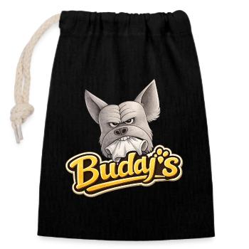 Buddy's Bulldog Mask Hero - Closable cotton gift bag (14x20cm) - black - Front