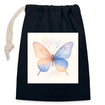 Butterfly - Verschließbarer Geschenkbeutel aus Baumwolle (14x20cm) - Navy - Vorne