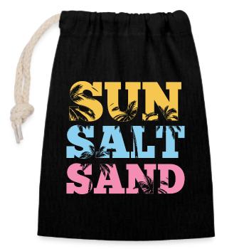 Summer - Sun Salt Sand - Closable cotton gift bag (14x20cm) - black - Front