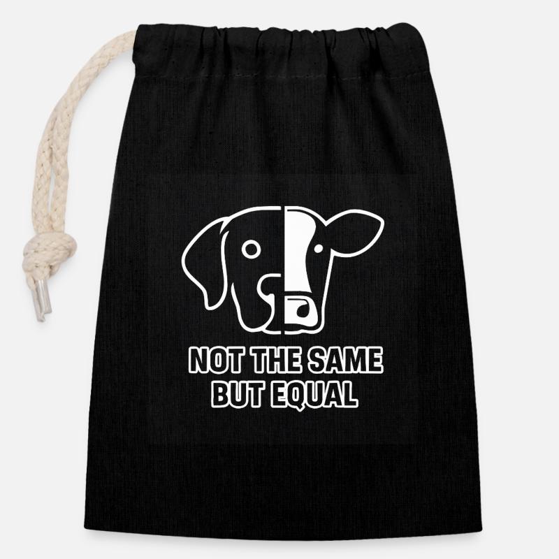 Dog Cow - Closable cotton gift bag (14x20cm) - black