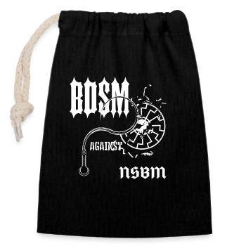 BDSM Gothic Kontrast - Verschließbarer Geschenkbeutel aus Baumwolle (14x20cm) - Schwarz - Vorne